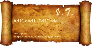 Váradi Tünde névjegykártya