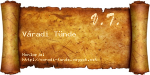 Váradi Tünde névjegykártya
